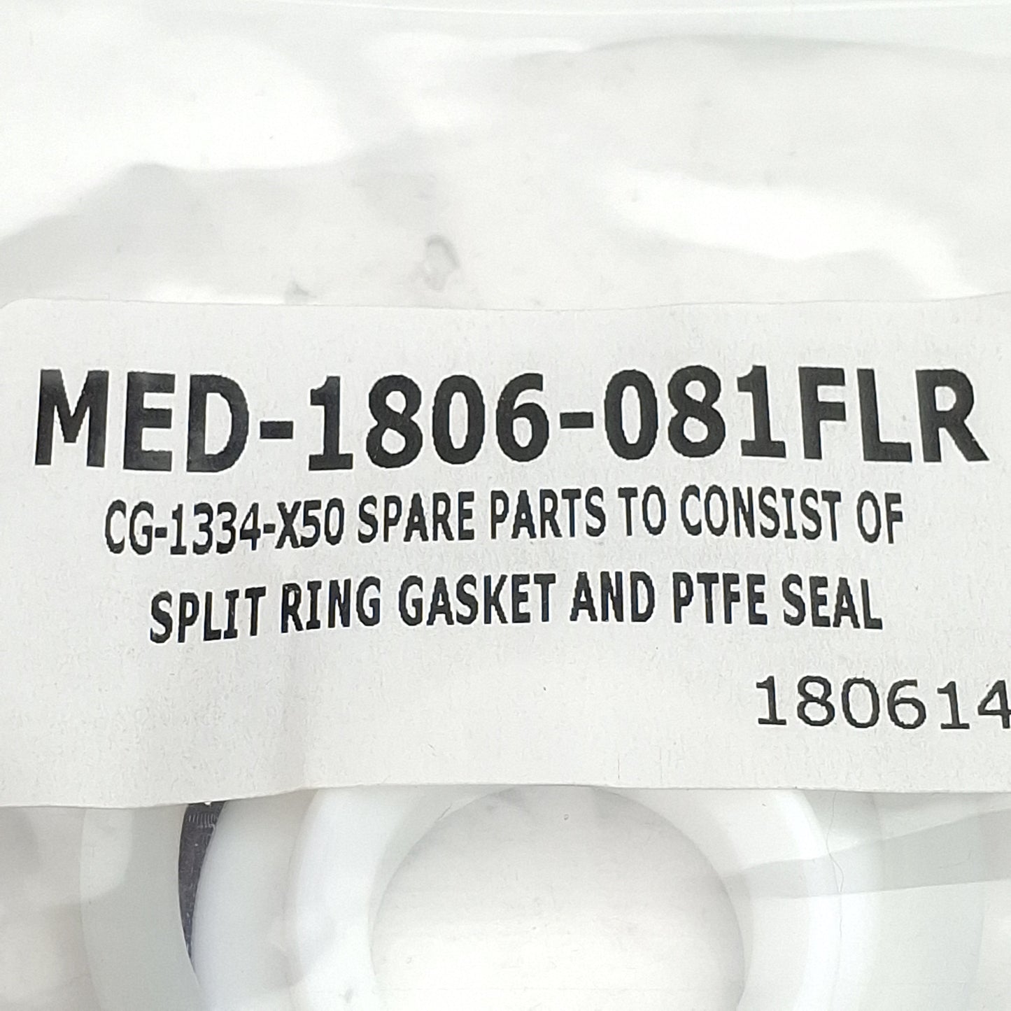 New Chemglass MED-1806-081FLR Split Ring Gasket & PTFE Seal, For CG-1334-X50