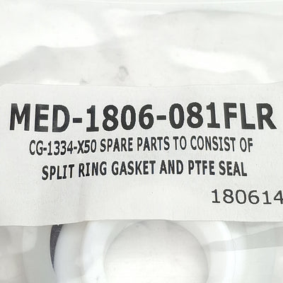 New Chemglass MED-1806-081FLR Split Ring Gasket & PTFE Seal, For CG-1334-X50