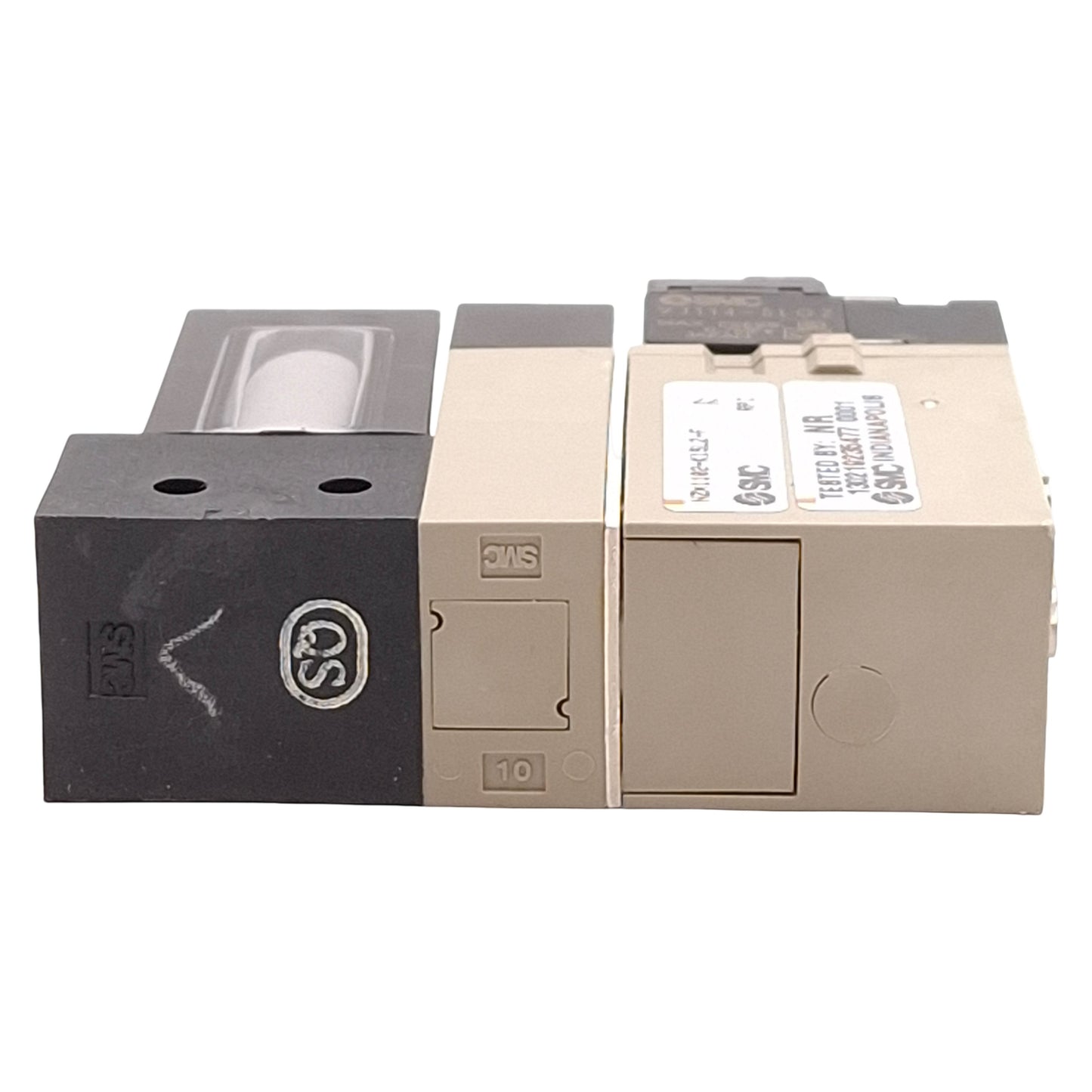 Used SMC NZX1102-K15LZ-F Vacuum Ejector, 30-80psi Supply, 25inHg, 1/8NTPF, 24VDC Coil