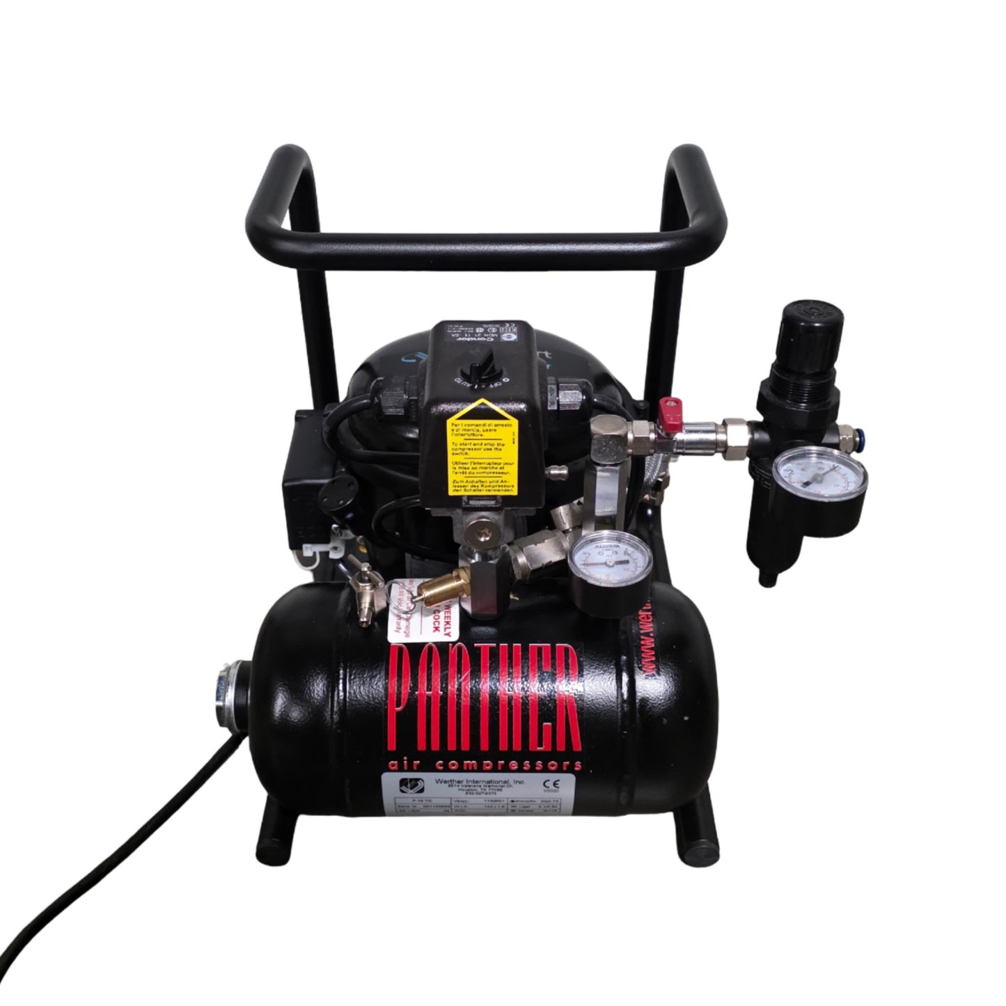 Used Newport ACGP Low Noise Oil Lubricated Air Compressor 3.5 Liter, 120psi, 110VAC