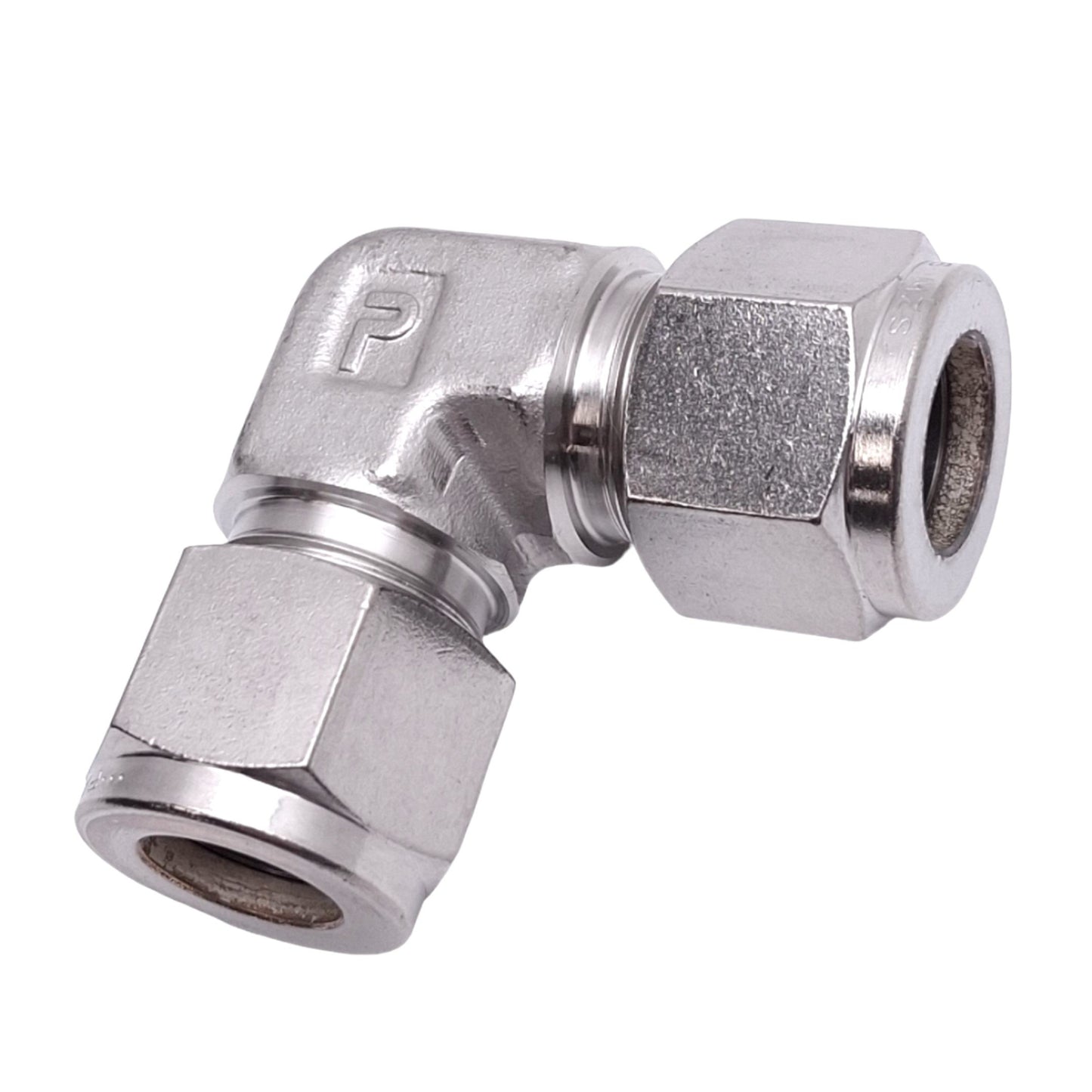 Used Parker 8EE8-316 Stainless Steel Elbow Tube Fitting, 1/2in OD, 6700psi Max