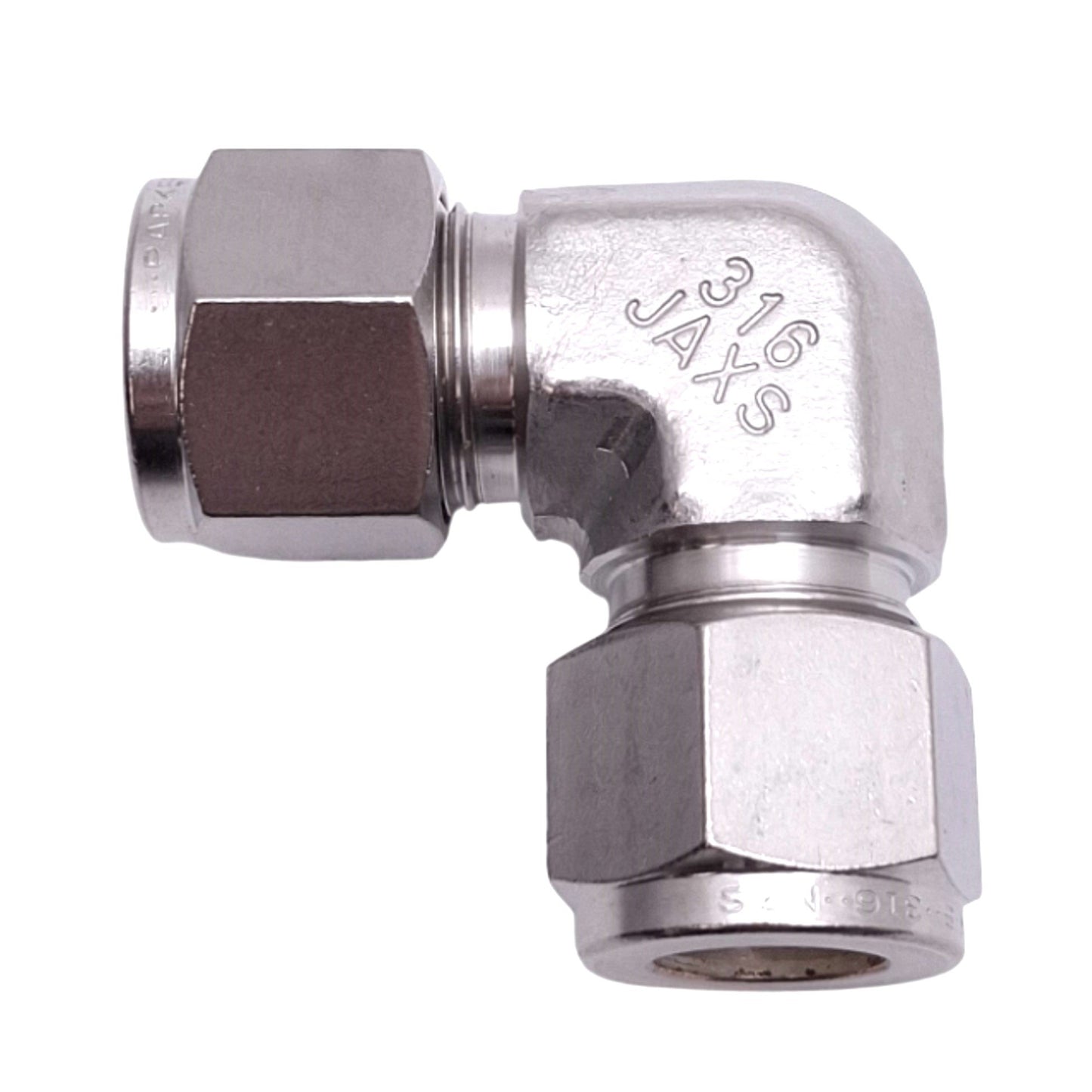 Used Parker 8EE8-316 Stainless Steel Elbow Tube Fitting, 1/2in OD, 6700psi Max