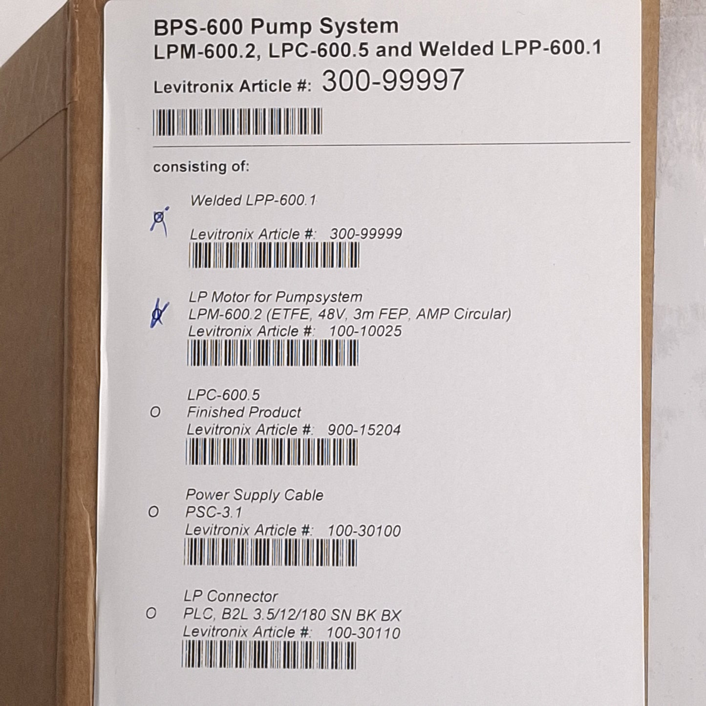New Levitronix BPS-600 Pump System, 20gpm, 46psi, ø1in OD Tube, EtherCAT, 48VDC 600W