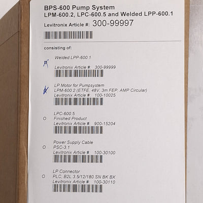 New Levitronix BPS-600 Pump System, 20gpm, 46psi, ø1in OD Tube, EtherCAT, 48VDC 600W
