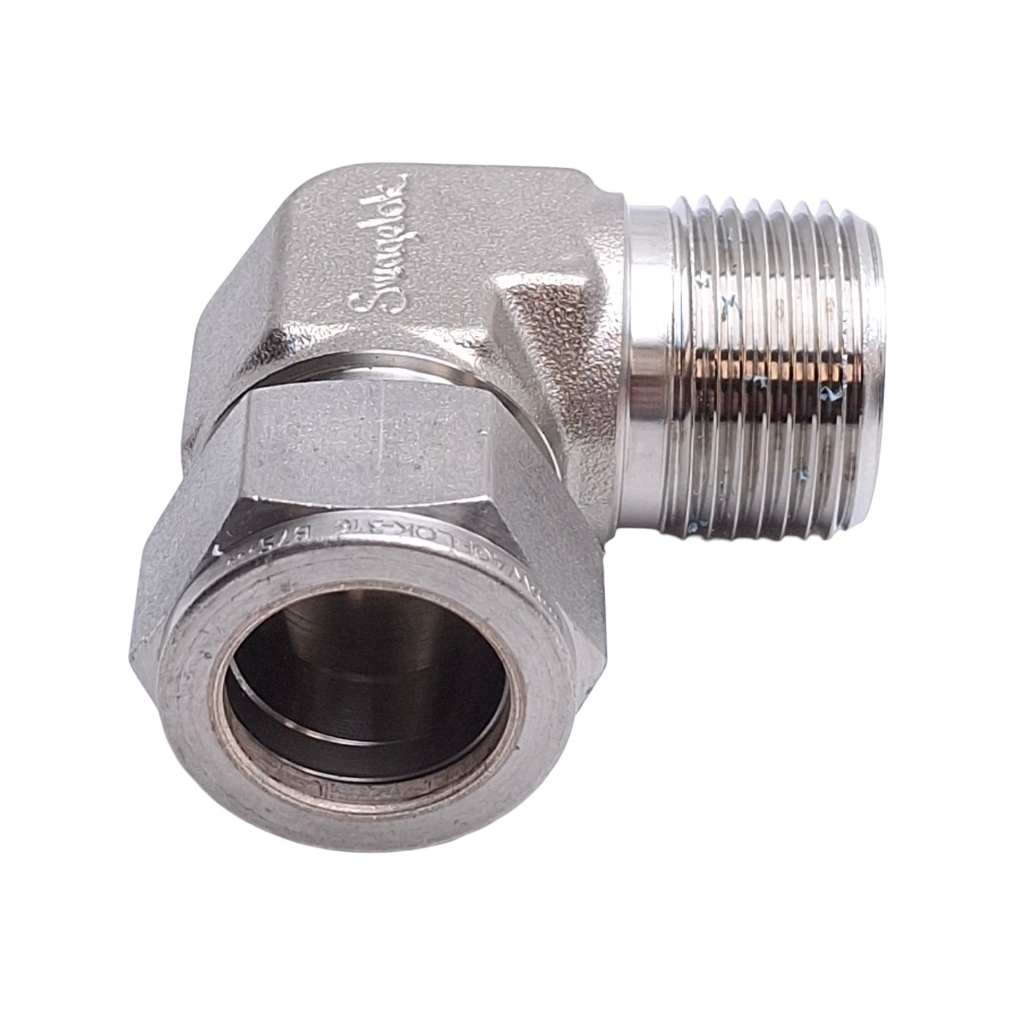 New – Open box Swagelok SS-1210-2-12 Male Elbow Fitting 90°, 3/4in NPT to 3/4in OD Tube