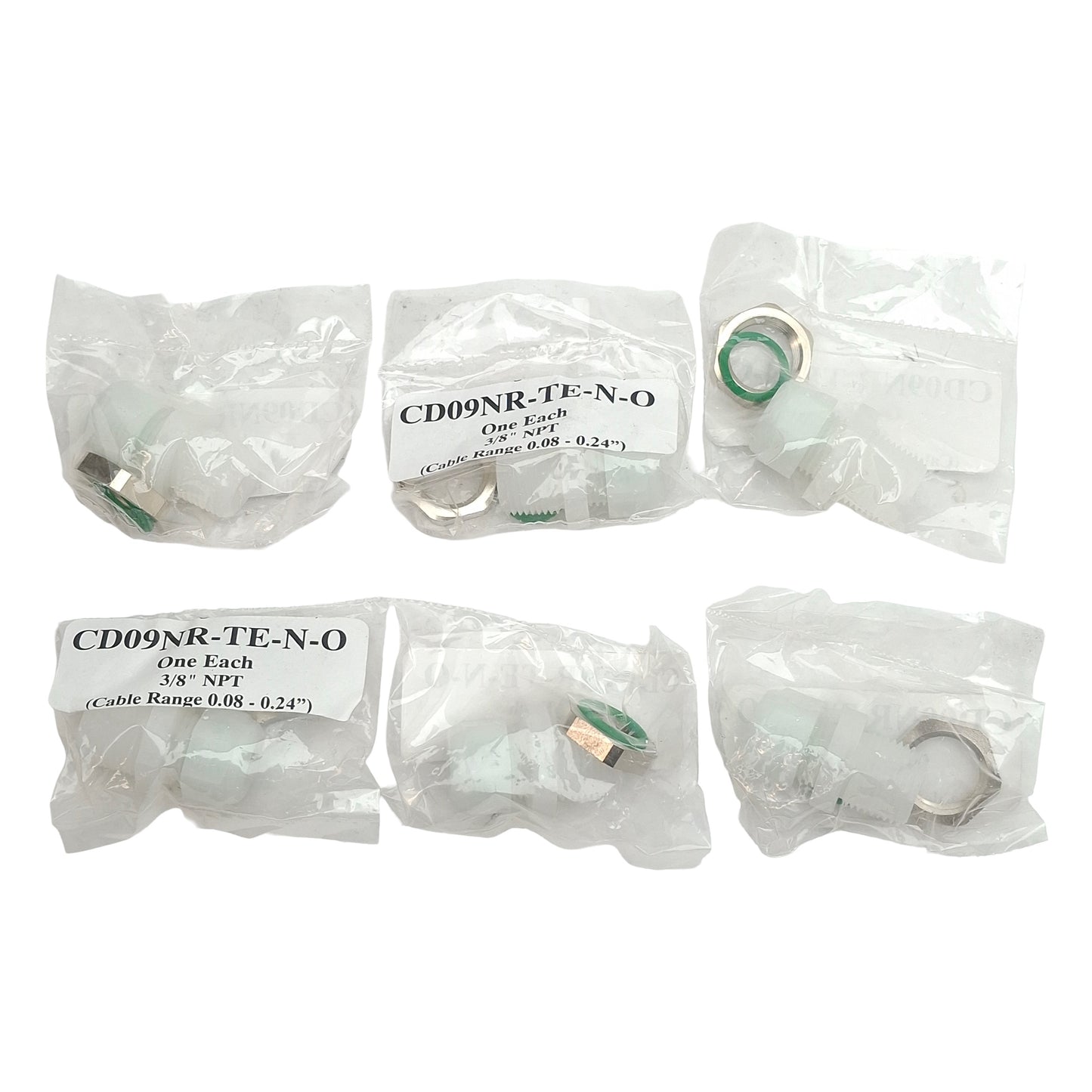 New Lot of 6 Hummel Sealcon CD09NR-TE-N-O Tube Fitting 3/8in NPT x 0.08-0.24in Range