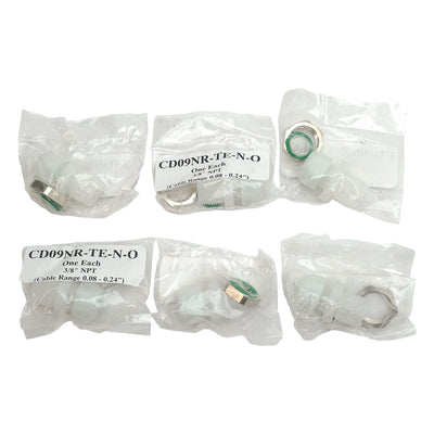 New Lot of 6 Hummel Sealcon CD09NR-TE-N-O Tube Fitting 3/8in NPT x 0.08-0.24in Range
