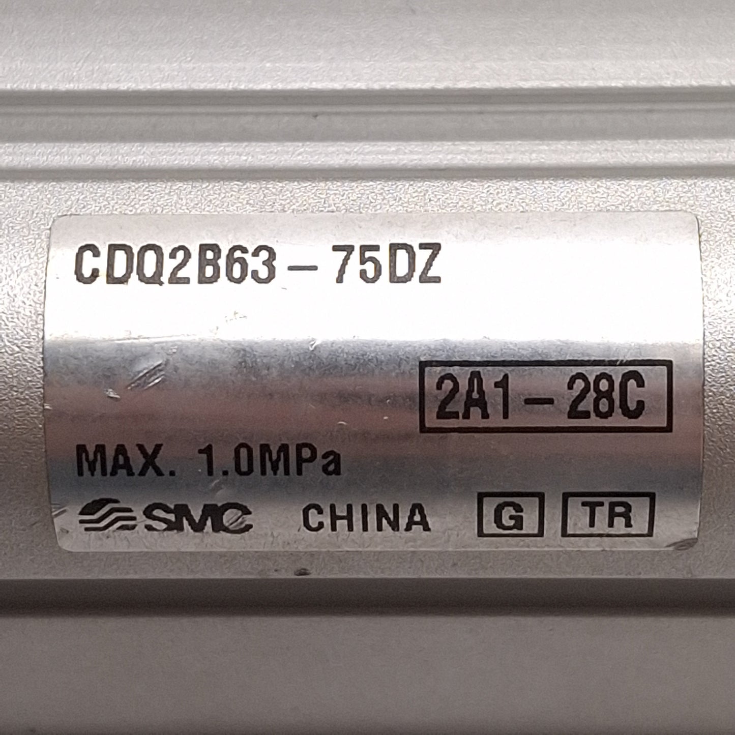 Used SMC CDQ2B63-75DZ Compact Cylinder, ø63mm Bore, 75mm Stroke, 1.0MPa, Rc1/4