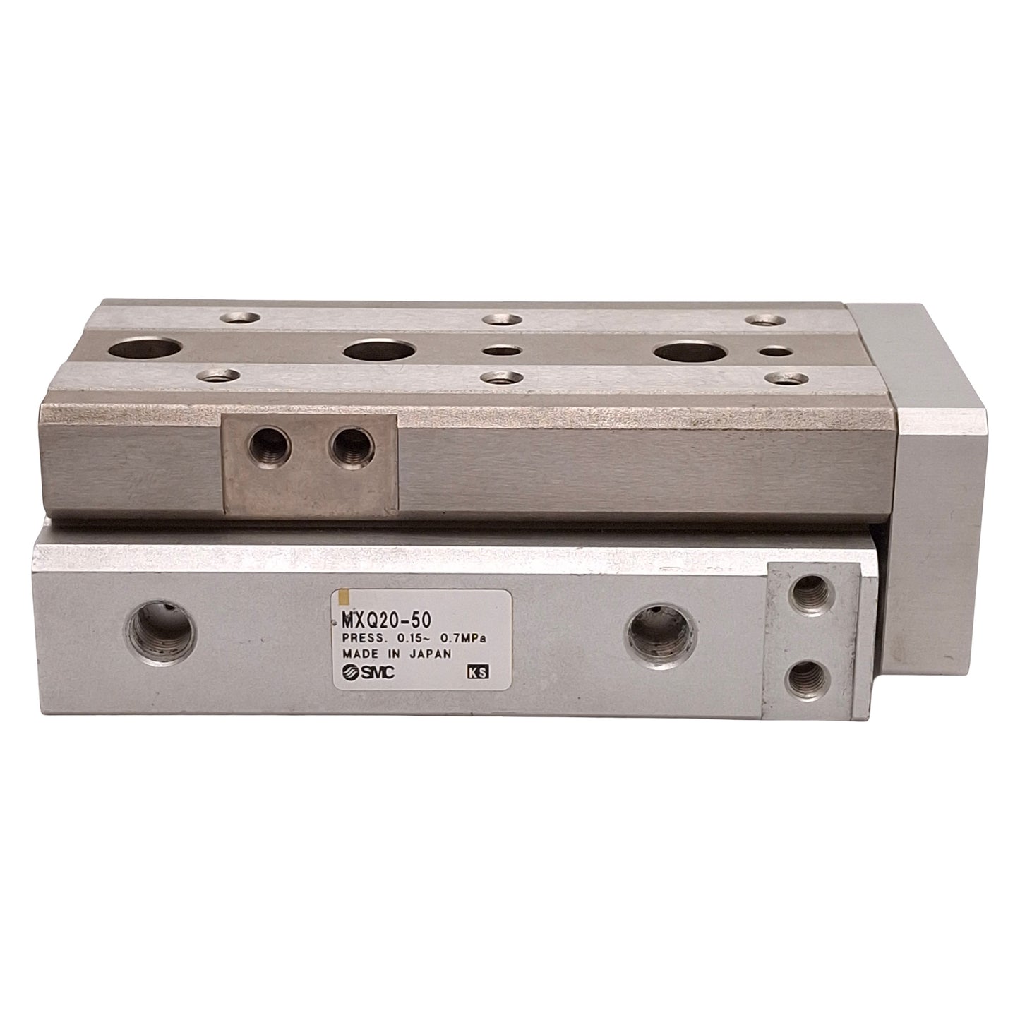 Used SMC MXQ20-50 Pneumatic Slide Table, ø20mm Bore, 50mm Stroke, 0.15-0.7MPa, Rc1/8