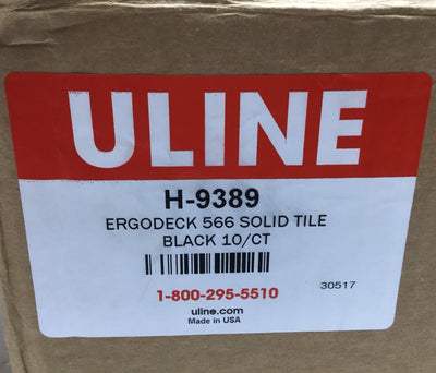 New Box of 10 ULINE H-9389 Wearwell ErgoDeck Solid Interlocking Mat Tiles 18" x 18"