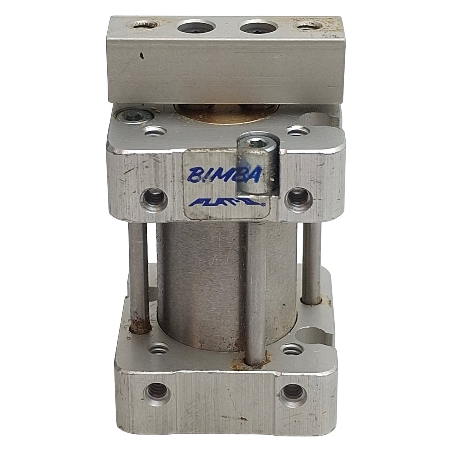 Used Bimba FST-041 Square Flat-1 Cylinder, ø3/4in Bore, 1in Stroke, #10-32, 150psi
