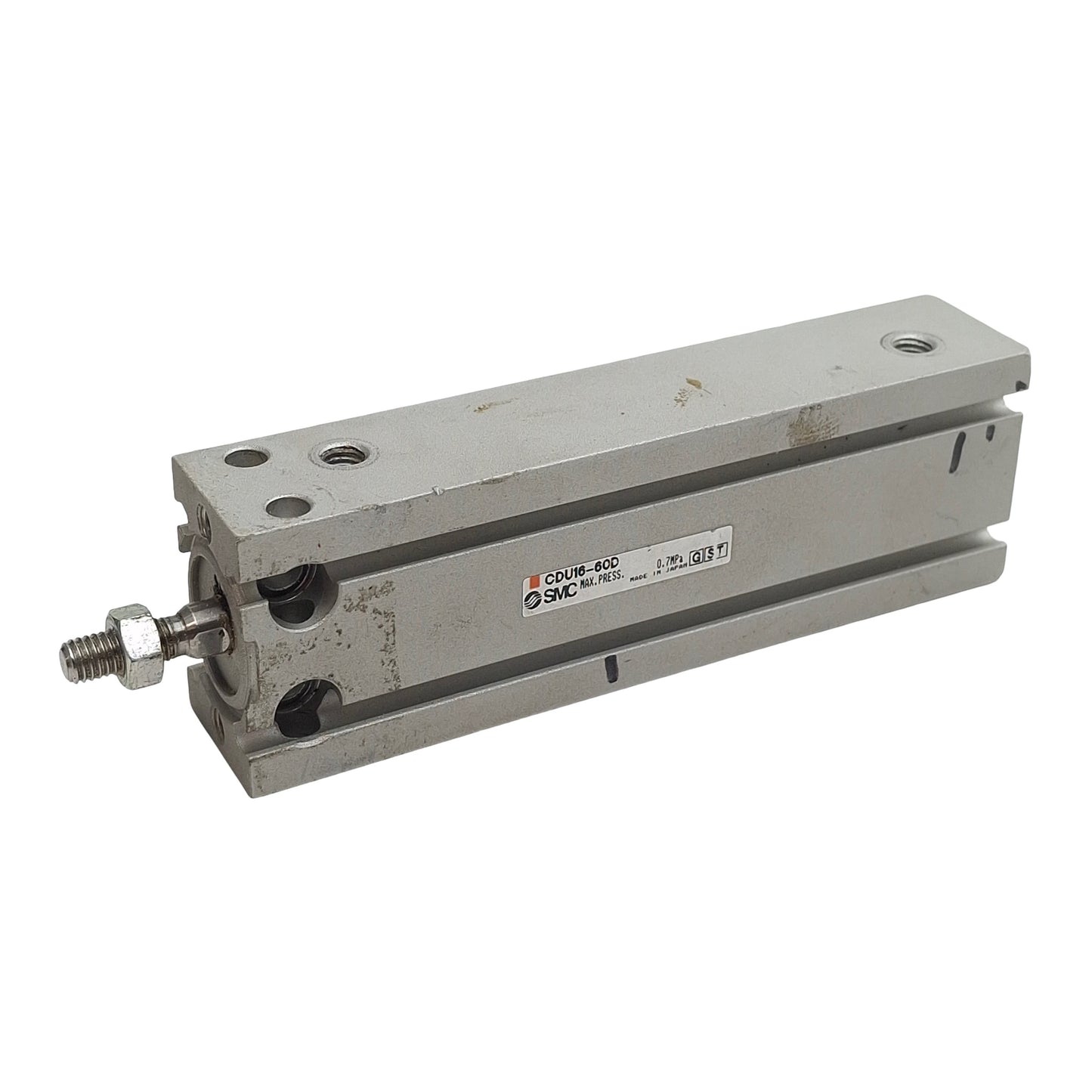 Used SMC CDU16-60D Pneumatic Compact Cylinder, ø16mm, 60mm Stroke, 0.7MPa, M5 x 0.8