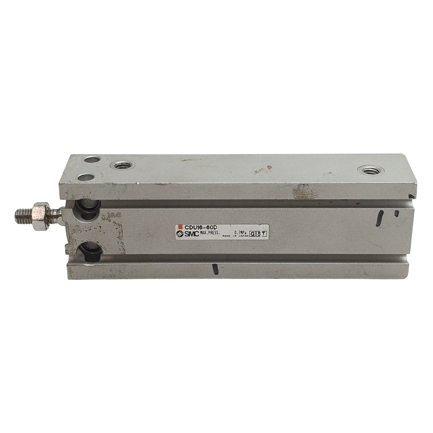Used SMC CDU16-60D Pneumatic Compact Cylinder, ø16mm, 60mm Stroke, 0.7MPa, M5 x 0.8