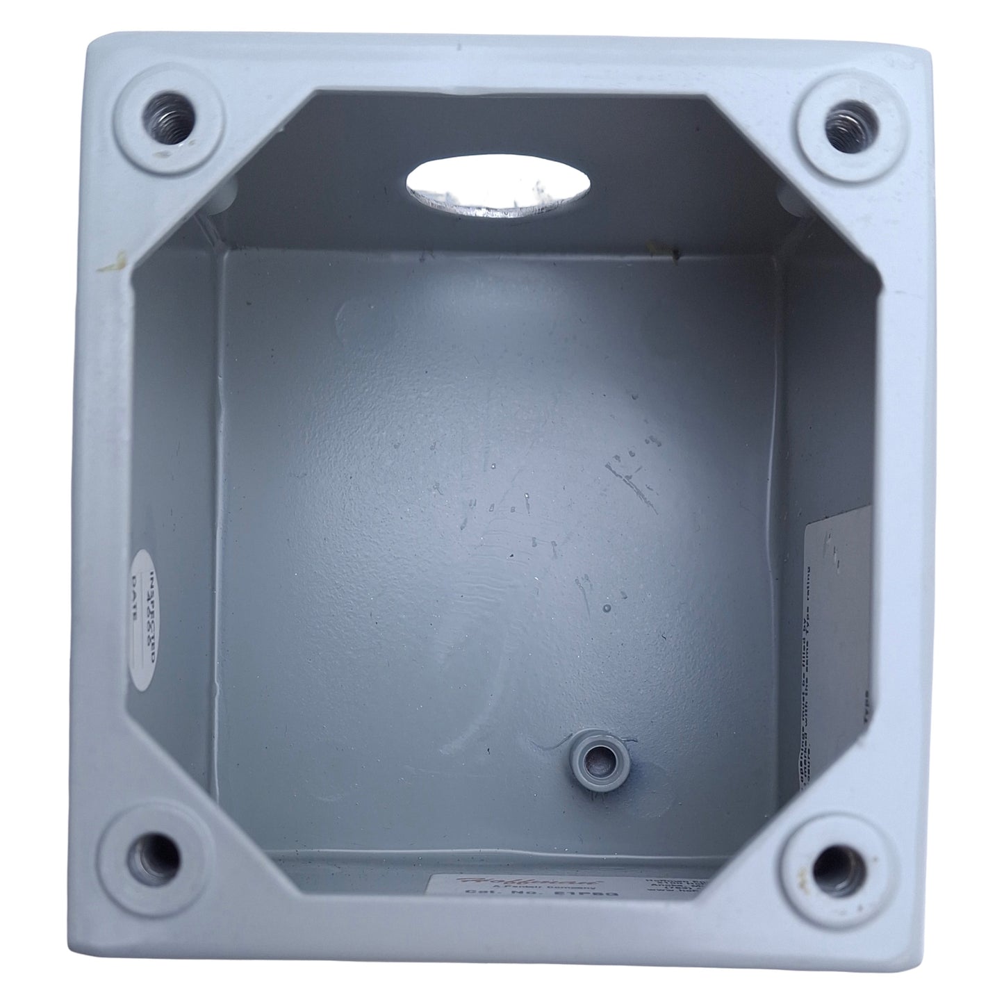 Used Hoffman E1PBG Enclosure with Illuminated E-Stop Maintained 1NO + 2NC, 24VAC/DC