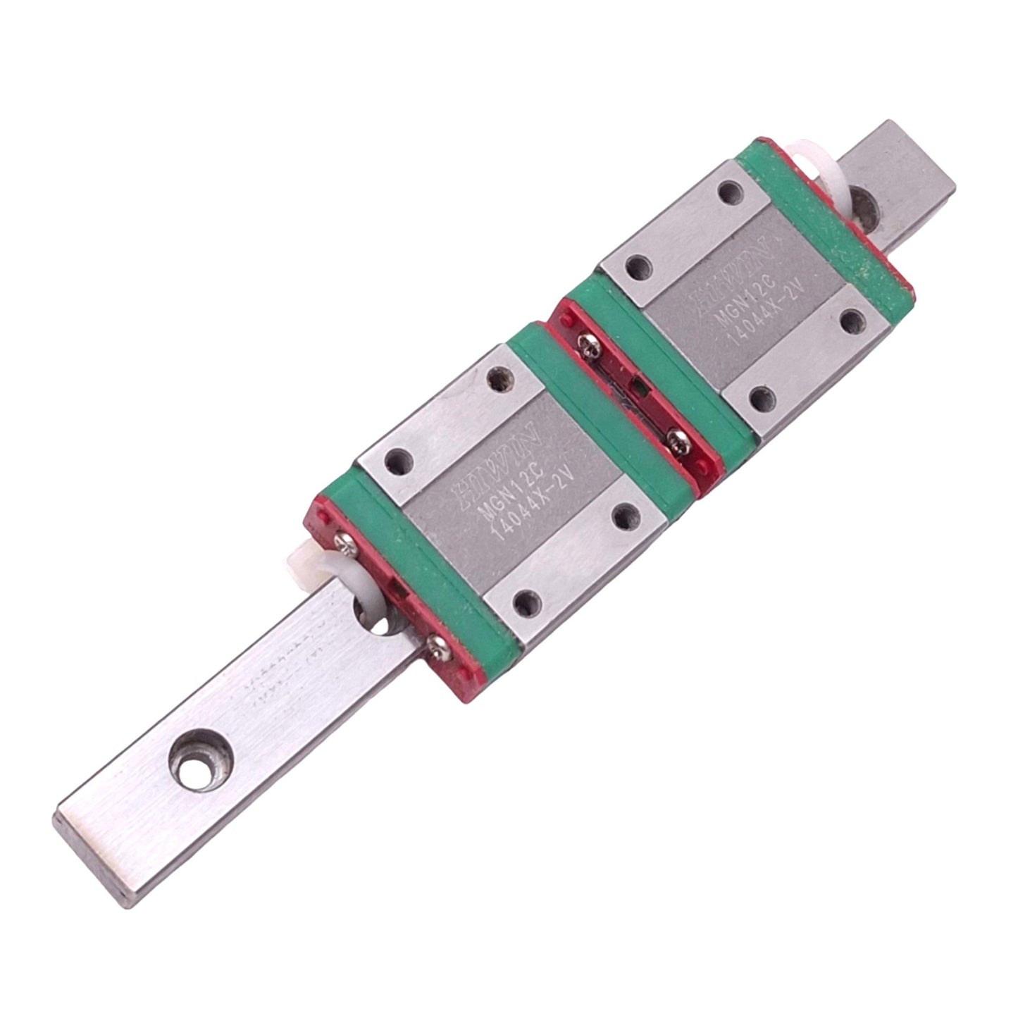 Used Hiwin MGN12C (2x) Miniature Linear Guideway Blocks w/ 12x125mm Rail, 3.92kN Max