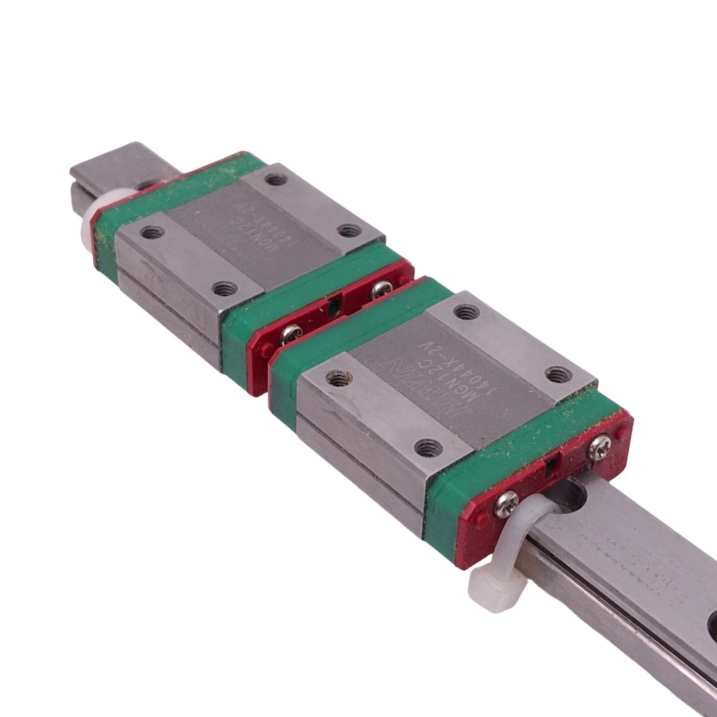Used Hiwin MGN12C (2x) Miniature Linear Guideway Blocks w/ 12x125mm Rail, 3.92kN Max
