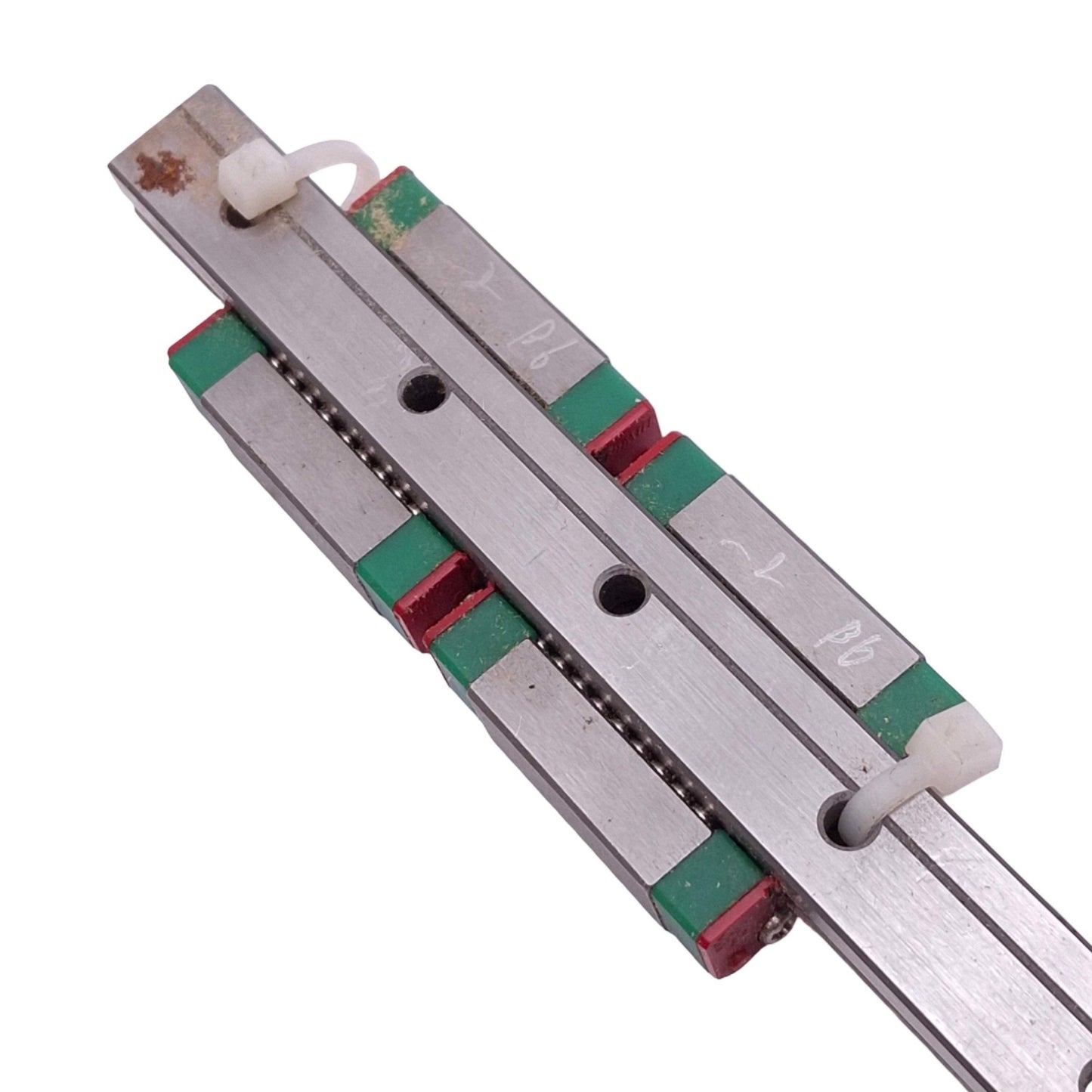 Used Hiwin MGN12C (2x) Miniature Linear Guideway Blocks w/ 12x125mm Rail, 3.92kN Max