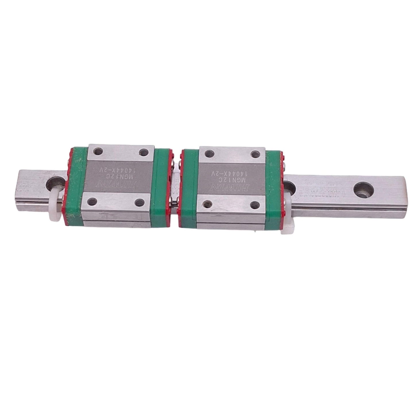Used Hiwin MGN12C (2x) Miniature Linear Guideway Blocks w/ 12x125mm Rail, 3.92kN Max