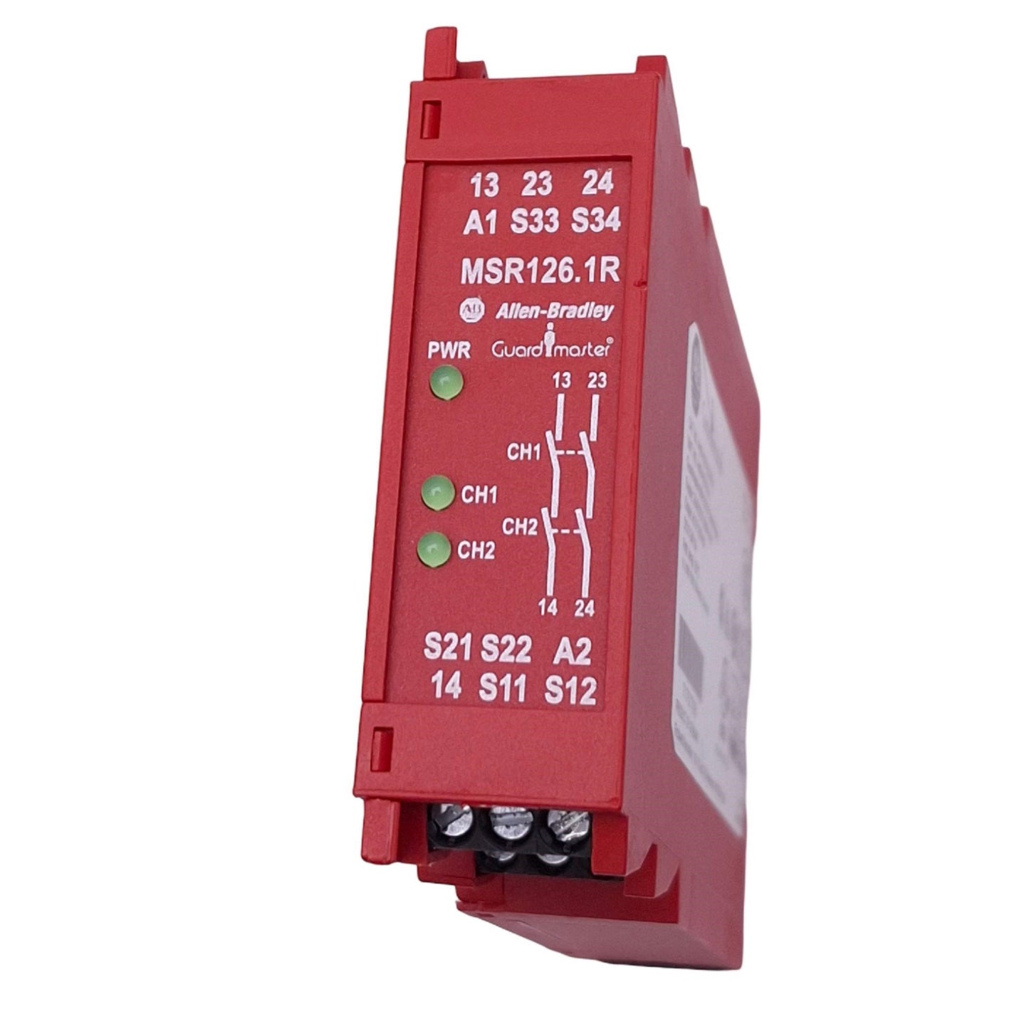 Used Allen Bradley 440R-N23120 MSR126.1R Safety Relay, 2NO, 6A Max, 24VAC/DC Coil