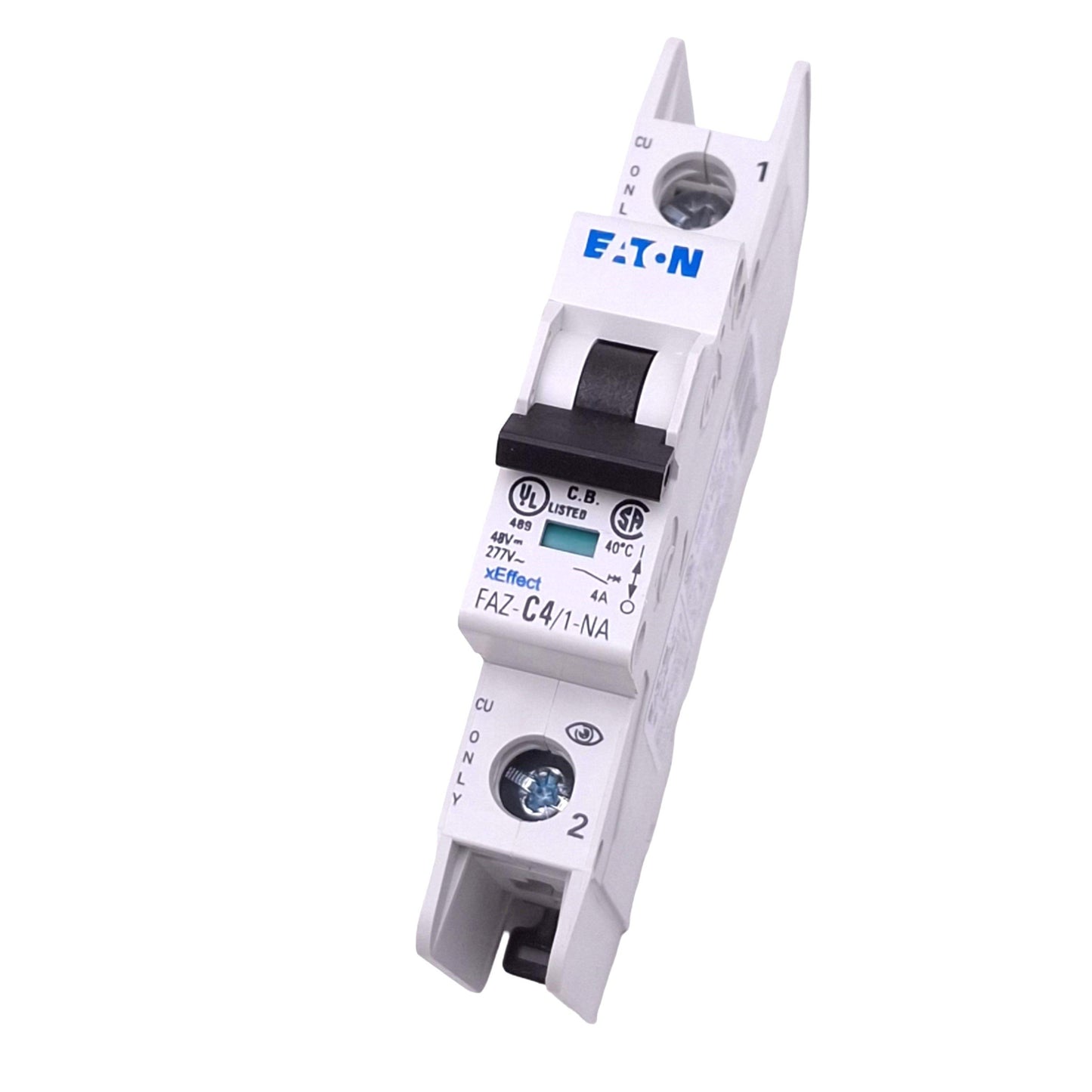 Used Eaton FAZ-C4/1-NA-SP Circuit Breaker, 1-Pole 4A, 277VAC 48VDC Max, DIN Rail