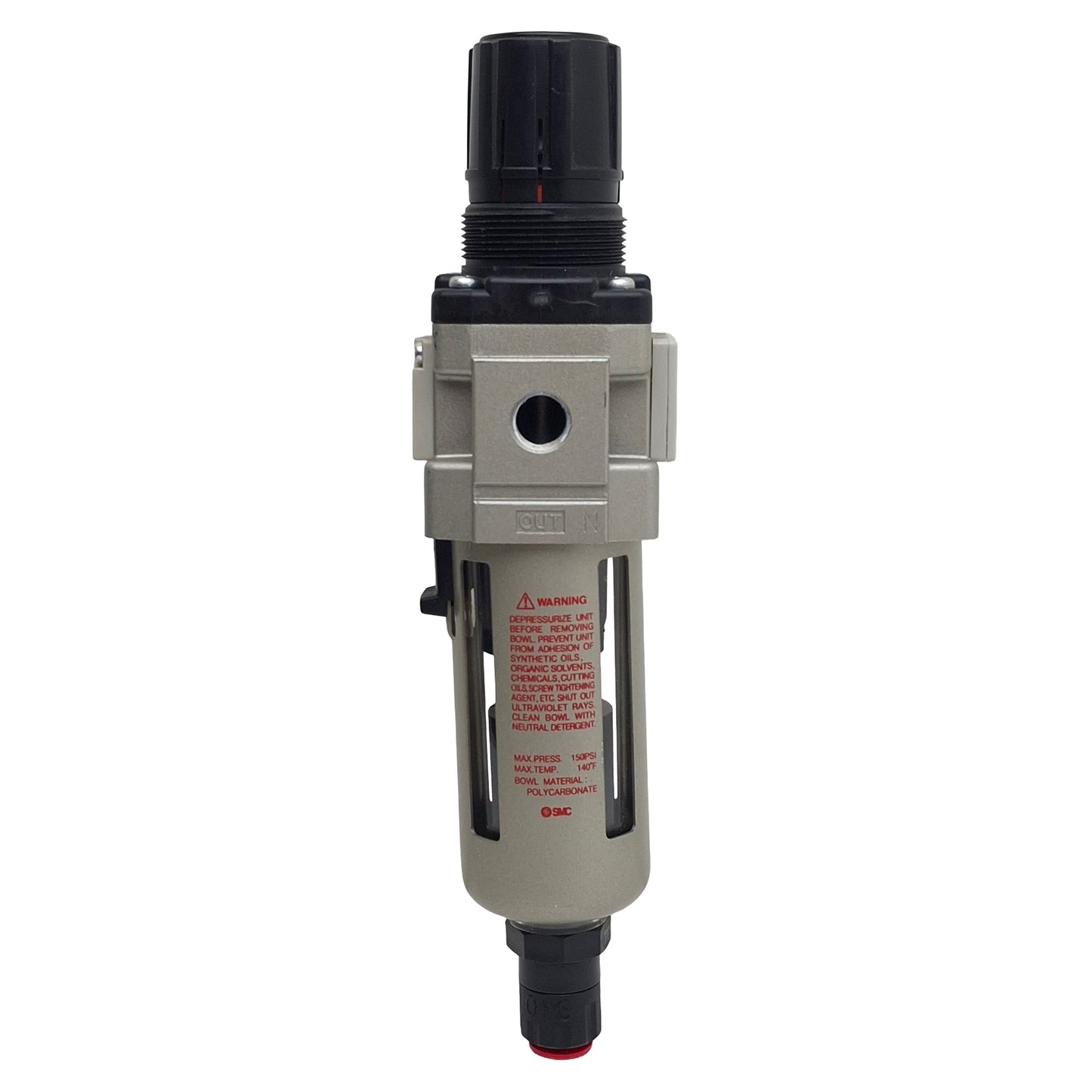 Used SMC AWD30-N02DE-Z Mist Separator Regulator, 12-125psi, 0.3µm, 1/4in NPT, ø3/8in