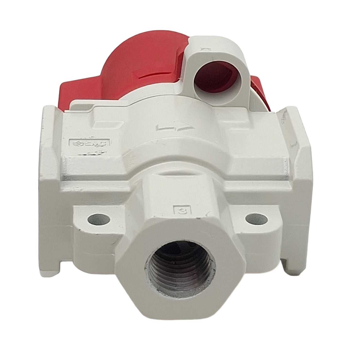 Used SMC VHS30-N02A-RZ Action Relief Valve, 15-125psi, 1.7Cv, 1/4in NPT, 90° Turn