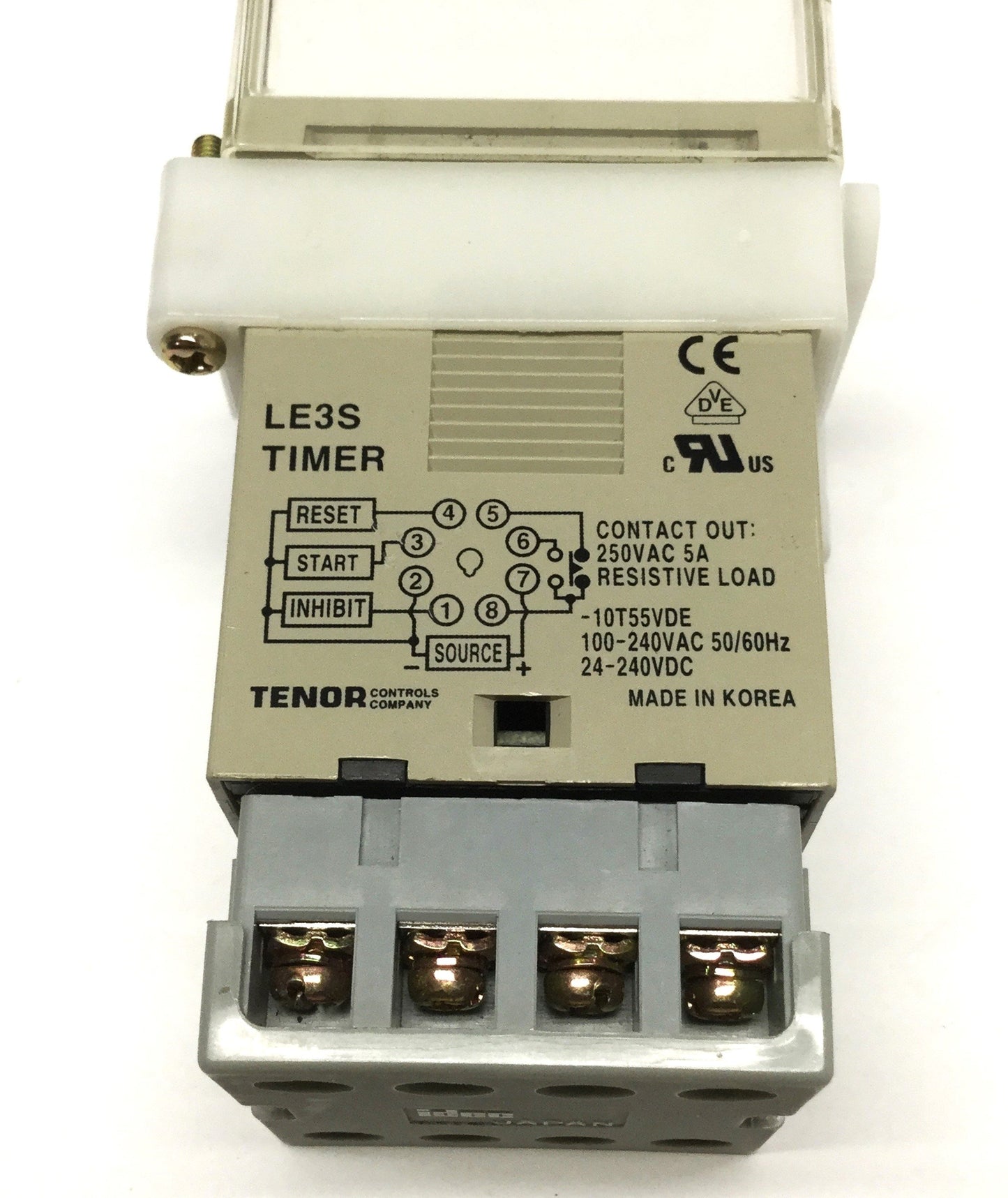 Used Tenor/Autonics LE3S Digital LCD Timer 24-240V Supply, SPDT 5A 250VAC 8-Pin Octal