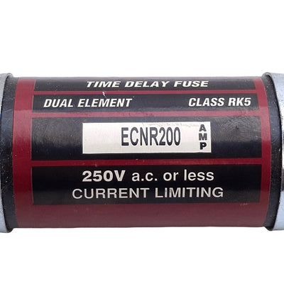 New – Open box Bullet ECNR200 Time Delay Fuse, 200 Amps, 250VAC, Class RK5