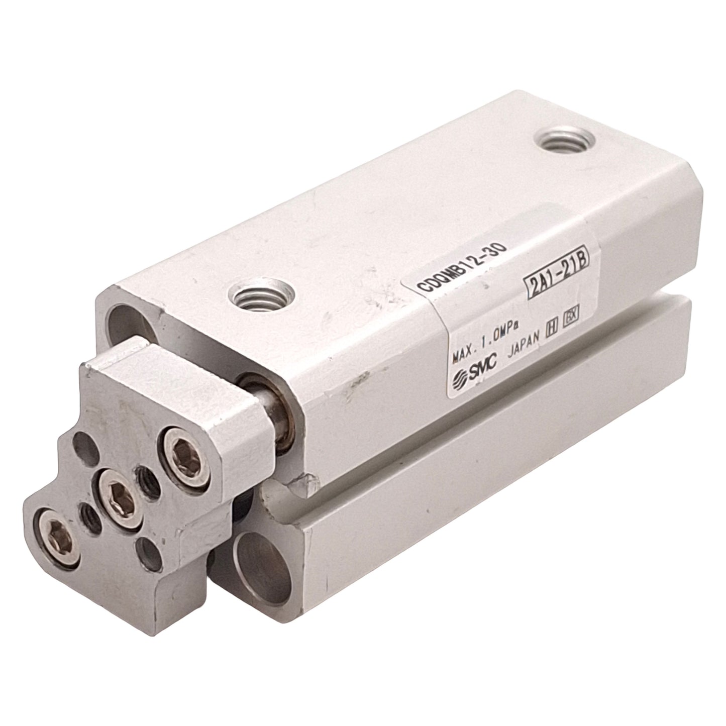 Used SMC CDQMB12-30 Compact Cylinder, ø12mm Bore, 50mm Stroke, 1.0MPa, M5x0.8 Ports