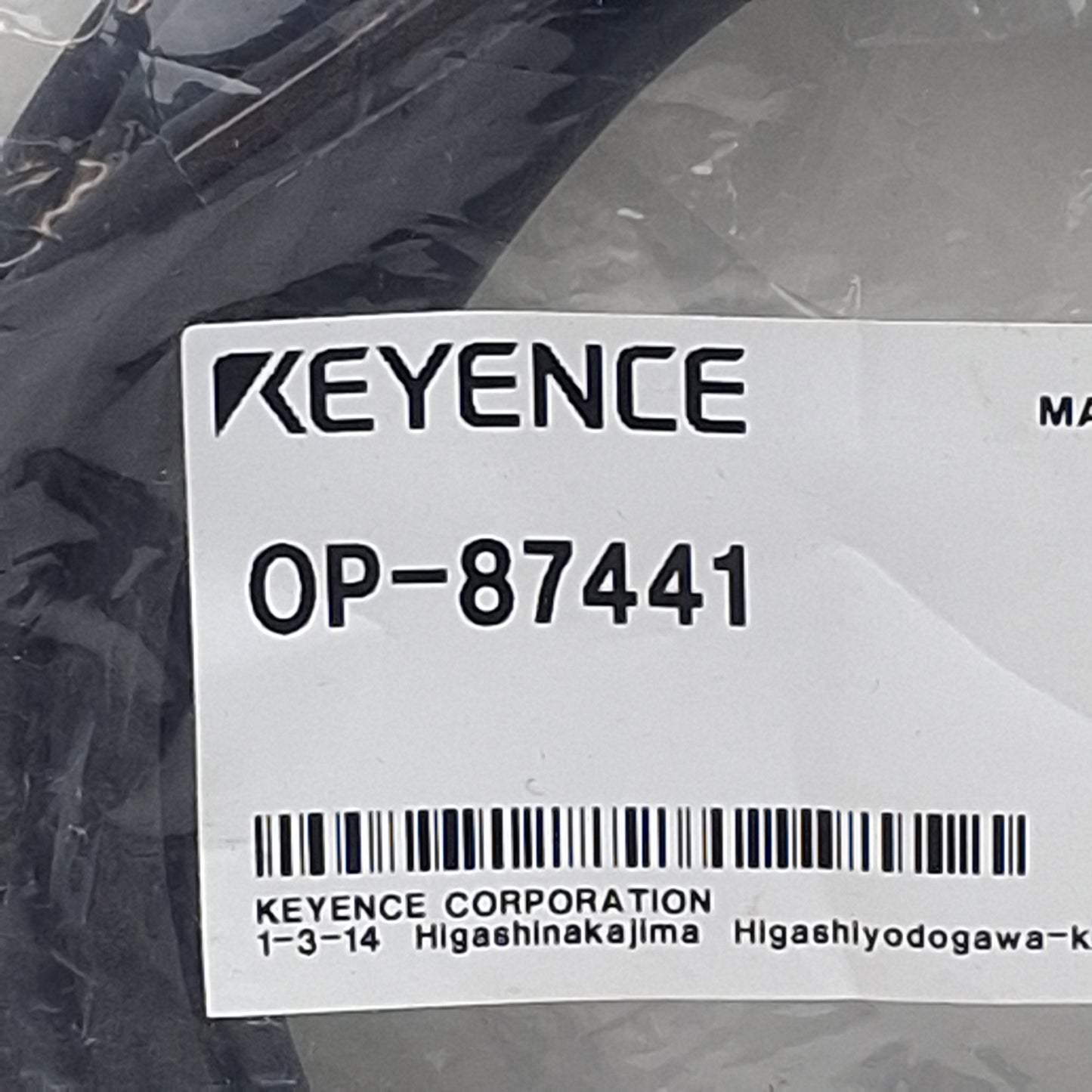 New Keyence OP-87441 Power I/O Cable, 12-Pin M12 Male to Flying Leads, 24VDC, 5m