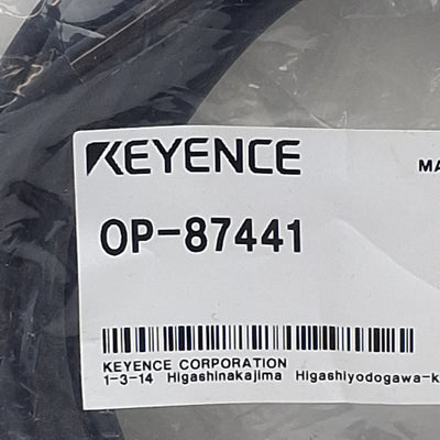 New Keyence OP-87441 Power I/O Cable, 12-Pin M12 Male to Flying Leads, 24VDC, 5m