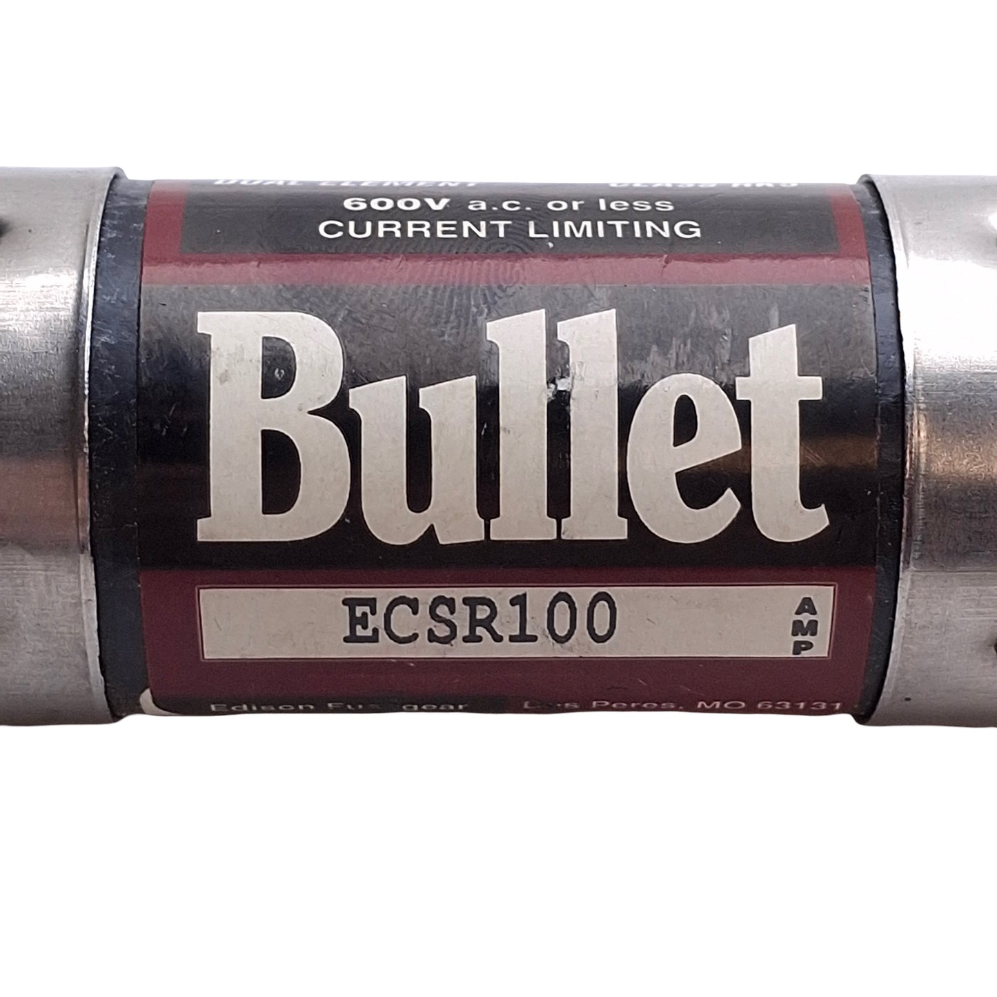 New – Open box Bullet ECSR100 Time Delay Fuse, 100 Amps, 600VAC, Class RK5, Blade Ends