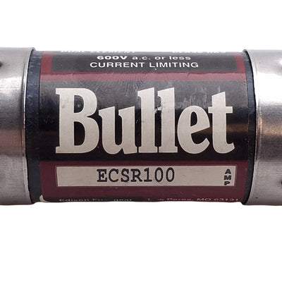 New – Open box Bullet ECSR100 Time Delay Fuse, 100 Amps, 600VAC, Class RK5, Blade Ends