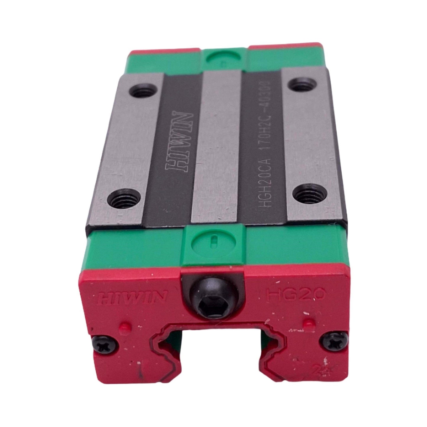 Used Hiwin HGH20CA Linear Guideway Block for 20mm Rail, 77.5x44x25.4mm, M5, 36.68kN