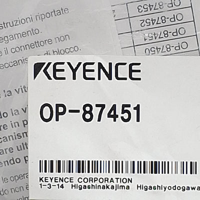 New  Keyence OP-87451 NFPA79 Compliant Monitor Cable, 4-Pin M12 Male, 5m