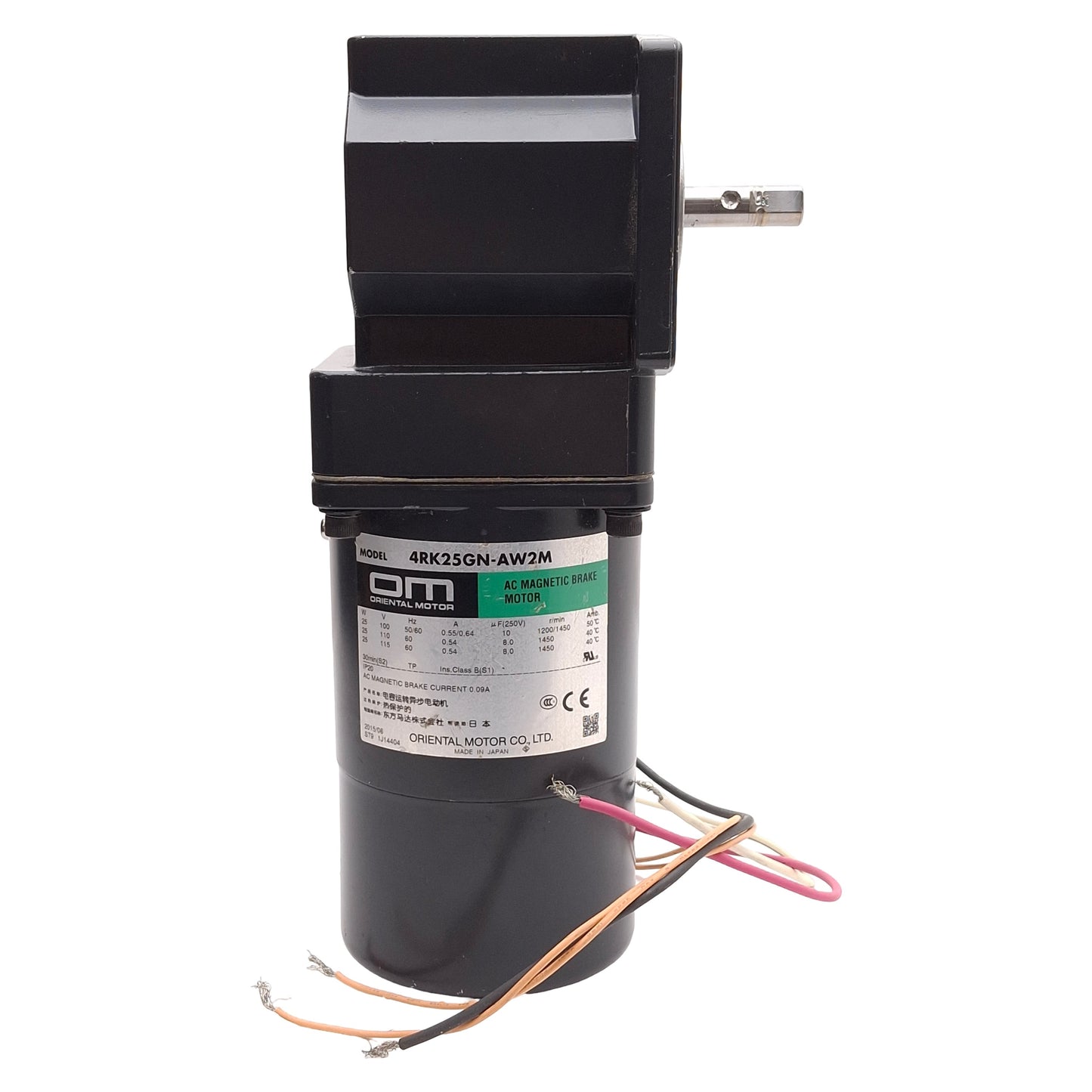 Used Oriental Motor 4RK25GN-AW2M / 4GN90RAA Gearmotor, 90:1, 25W 100-115VAC, 16rpm