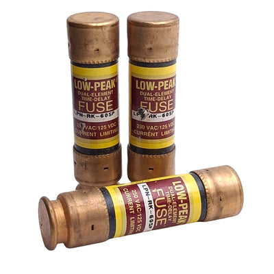 New – Open box Lot of 3 Bussmann LPN-RK-60SP Time Delay Fuse, 60 Amps, 250VAC/125VDC, Class RK1