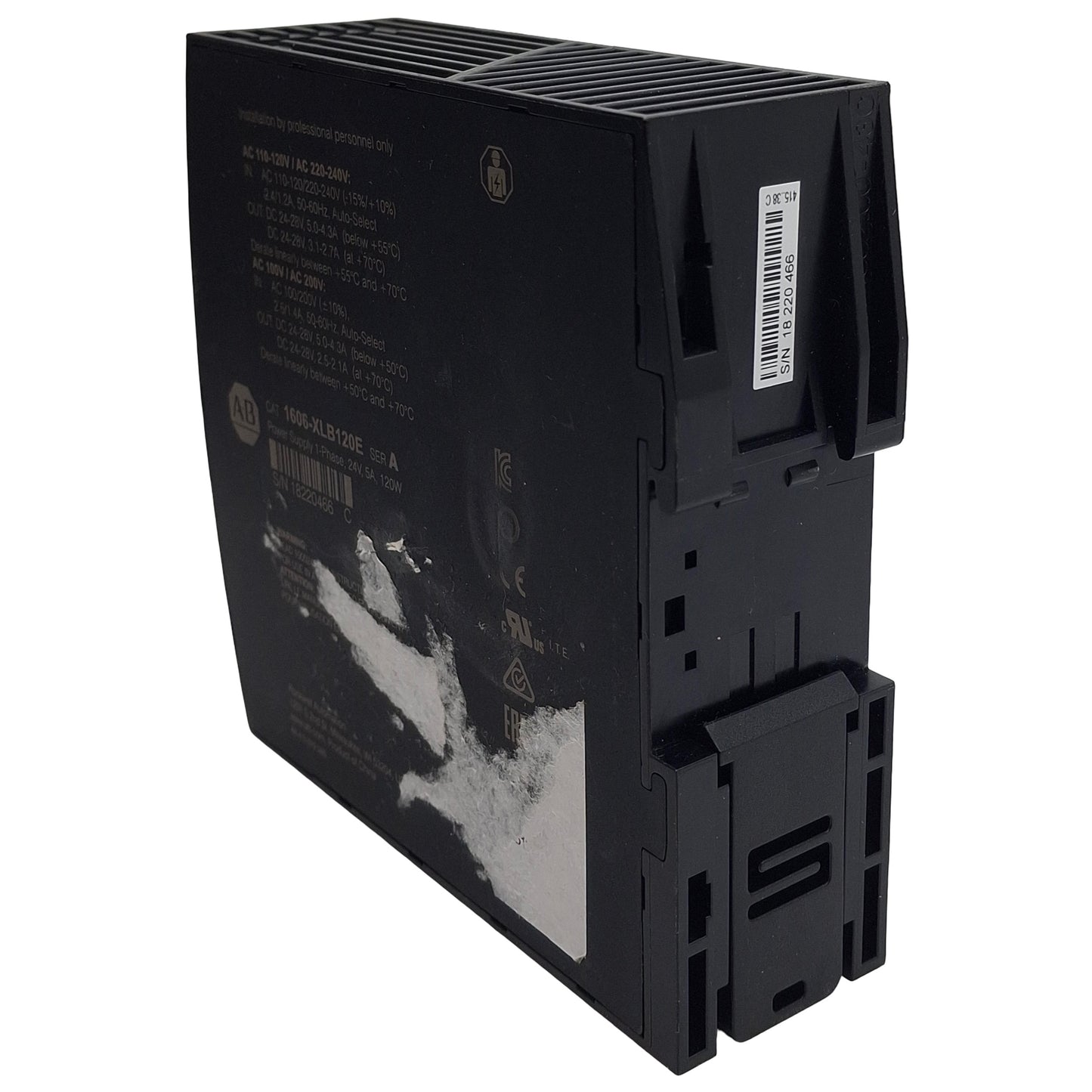 New Allen Bradley 1606-XLB120E Ser A Power Supply, 120/240VAC In, 5A 24VDC Out