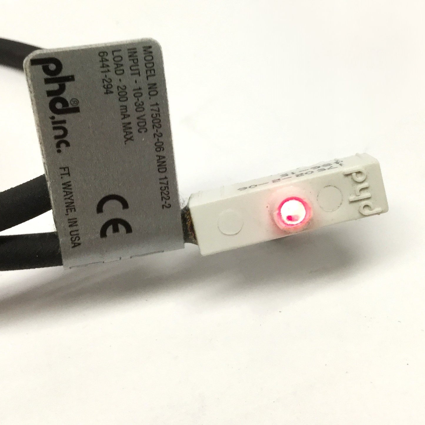 Used PHD 17502-2-06 Solid State Cylinder Reed Switch, 10-30VDC, NPN PNP, 3-Wire