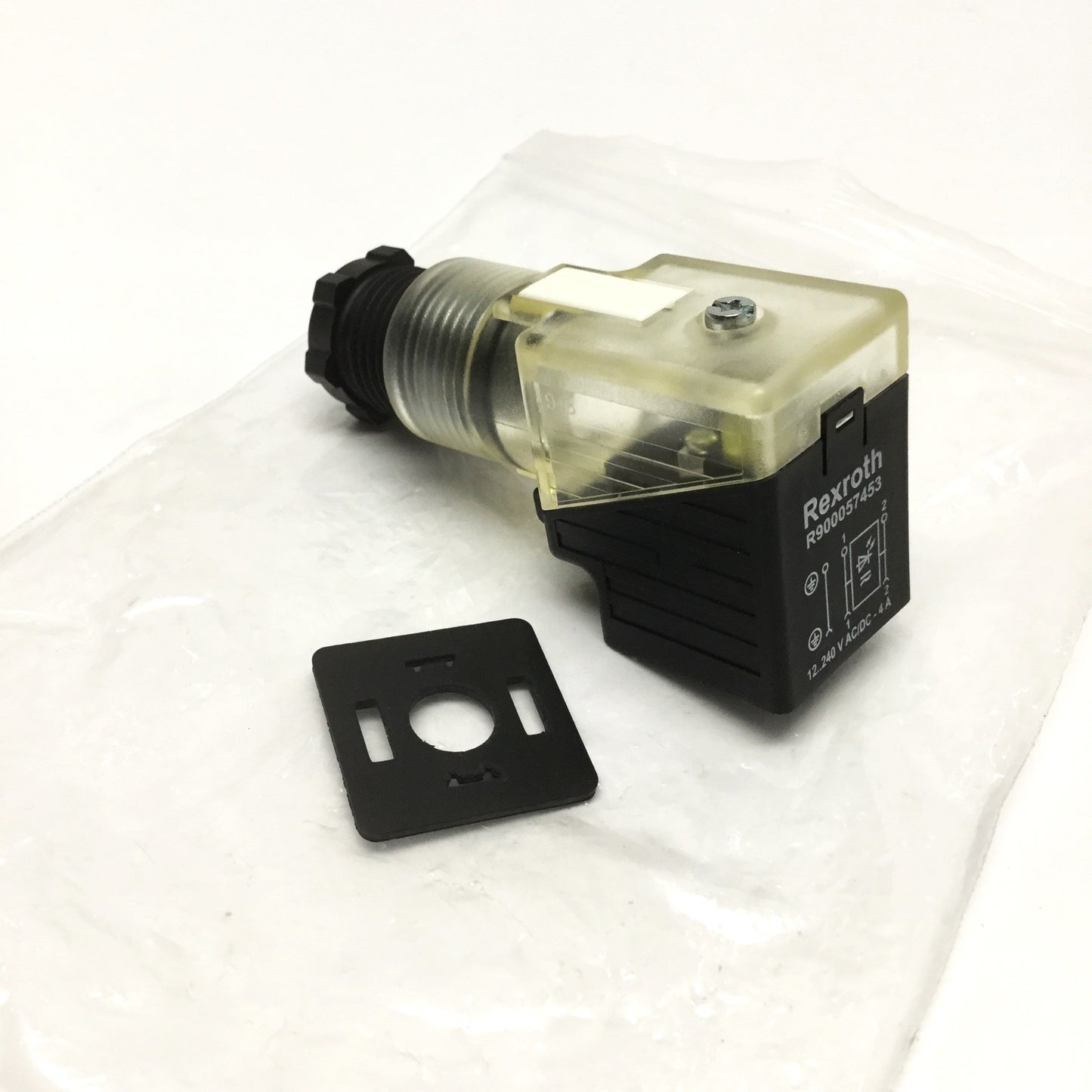 New – Open box Bosch Rexroth R90057453 Plug-In Connector, 3-Pole (2+PE) Z55L, 12-240V AC/DC 4A