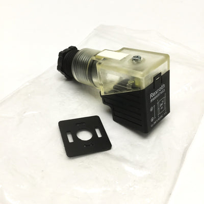 New – Open box Bosch Rexroth R90057453 Plug-In Connector, 3-Pole (2+PE) Z55L, 12-240V AC/DC 4A