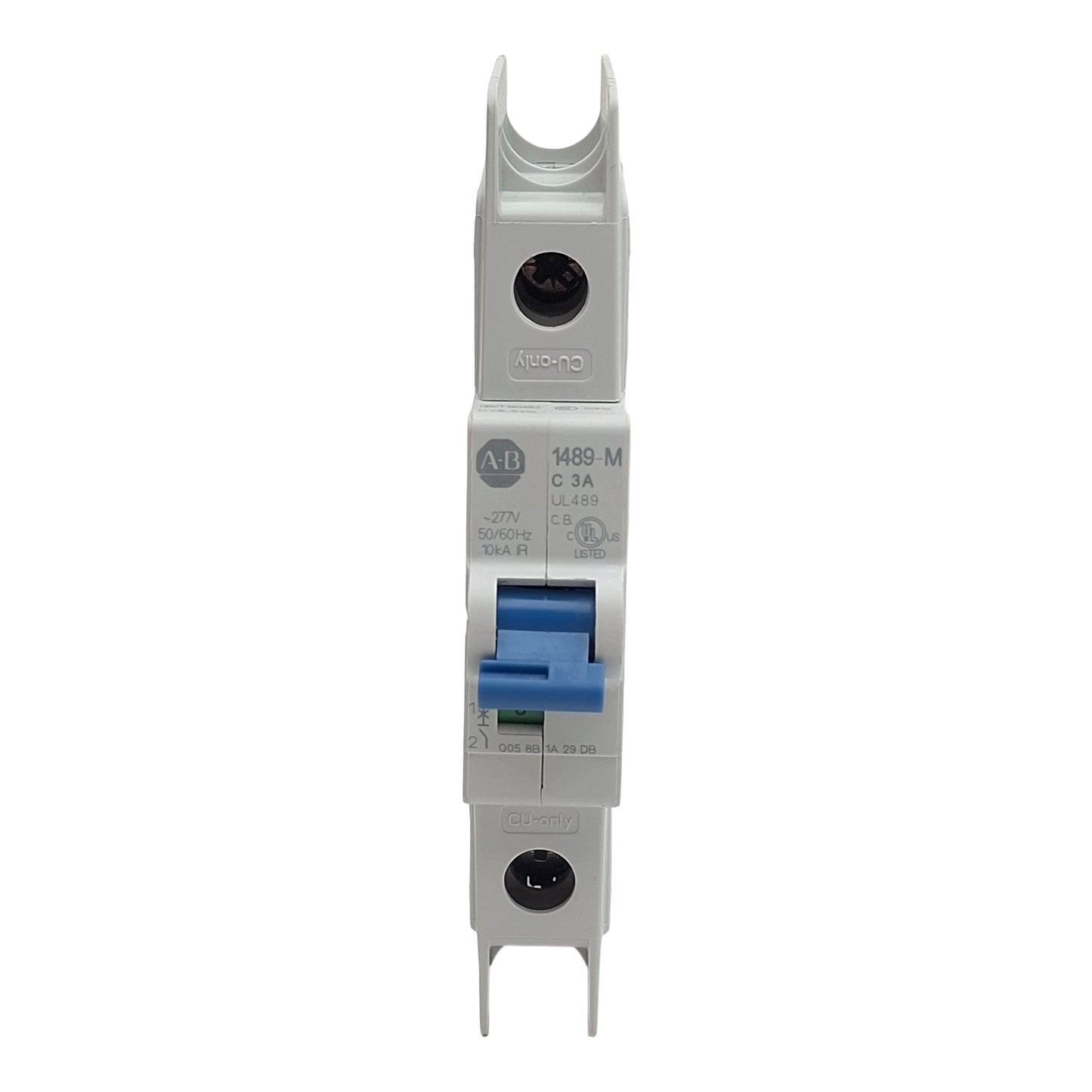 Used Allen Bradley 1489-M1C030 Circuit Breaker, 1-Pole, 3A 277VAC, DIN Rail