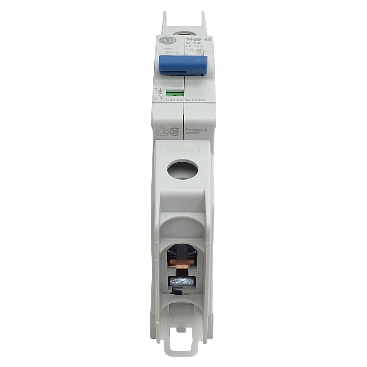 Used Allen Bradley 1489-M1C030 Circuit Breaker, 1-Pole, 3A 277VAC, DIN Rail