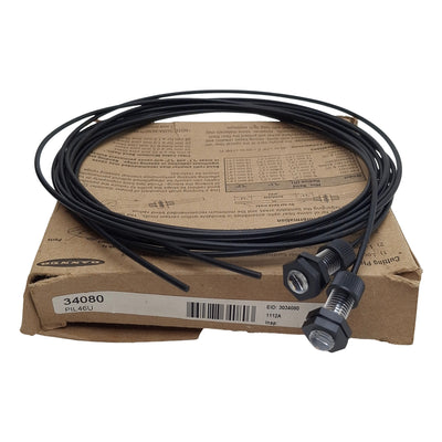 New Banner PIL46U 34080 Inline Plastic Fiber Optic, ø1mm Core, 2m Length M8x1 Barrel