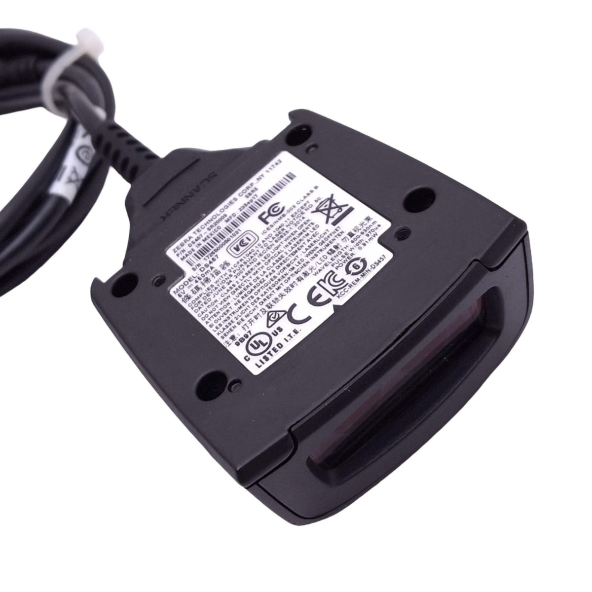 Used Zebra DS457-SR20009 SBRE Barcode Scanner, 752x480, 16.5" Range, 5VDC, USB-A