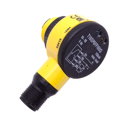 Used Banner T18SP6FF100Q Photoelectric Sensor, 4-P M12, PNP Out, 10-30VDC, 150mA Max