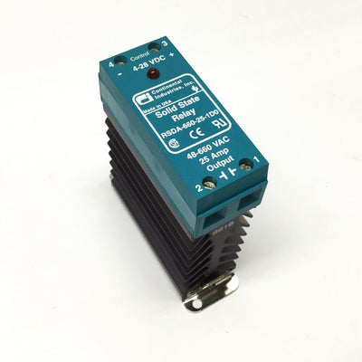 Used Continental RSDA-660-25-1D0 Solid State Relay, 3.5-28VDC Control, 660VAC 25A Out