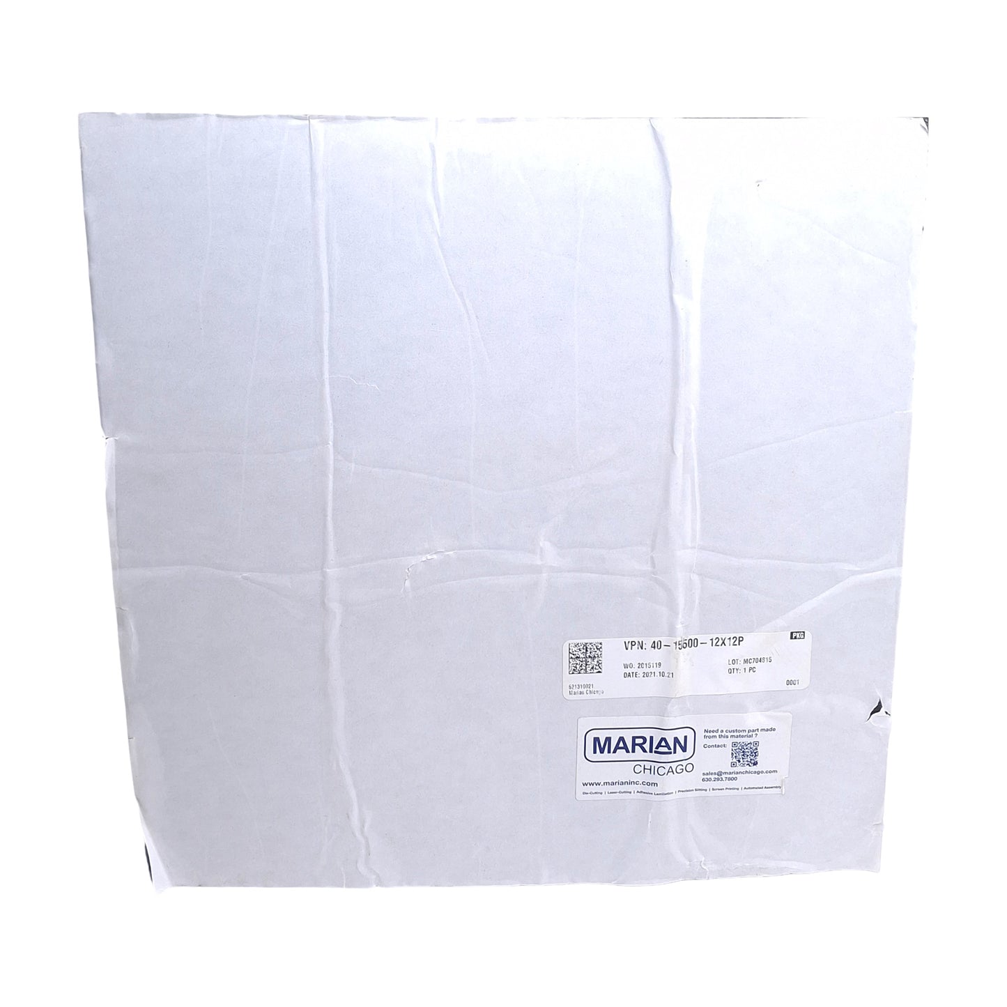 New – Open box Marian Chicago 40-15500-12X12P Adhesive Backed Foam Sheet, 12in x 12in 0.5in