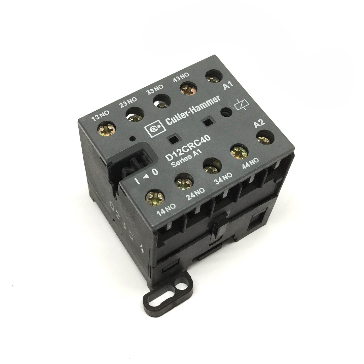 Used Cutler Hammer D12CRC40T1 Control Relay, 4-Pole NO, 24VDC Coil, 5A 600VAC