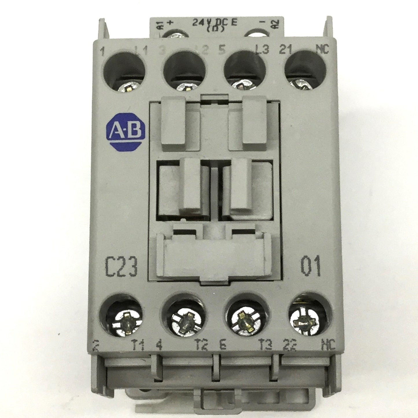 Used Allen Bradley 100-C23QJ01 Contactor Relay 24VDC Coil, 3-Pole + 1NC, 600VAC 30A